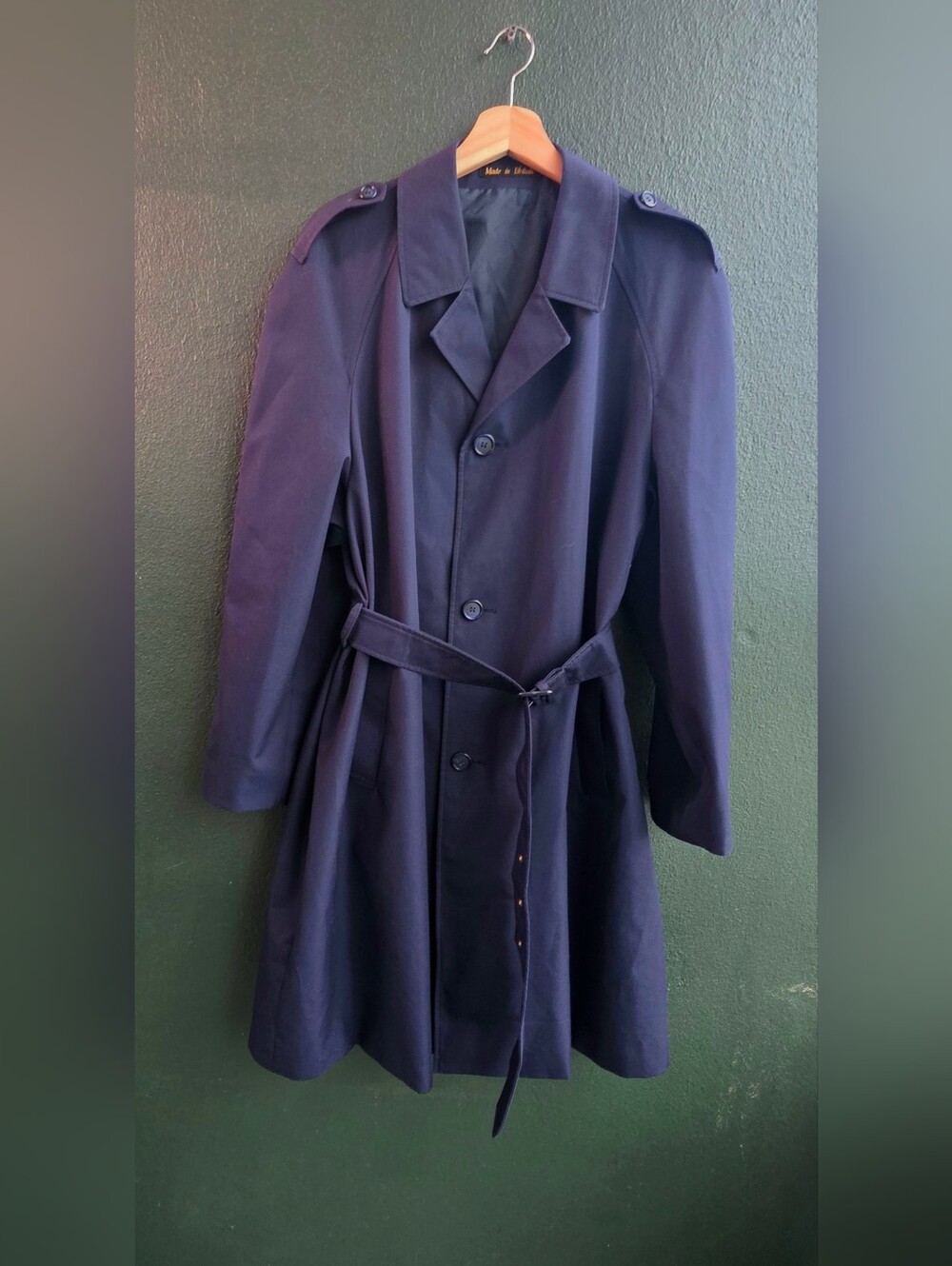 Classic Navy Trench Coat with Belt